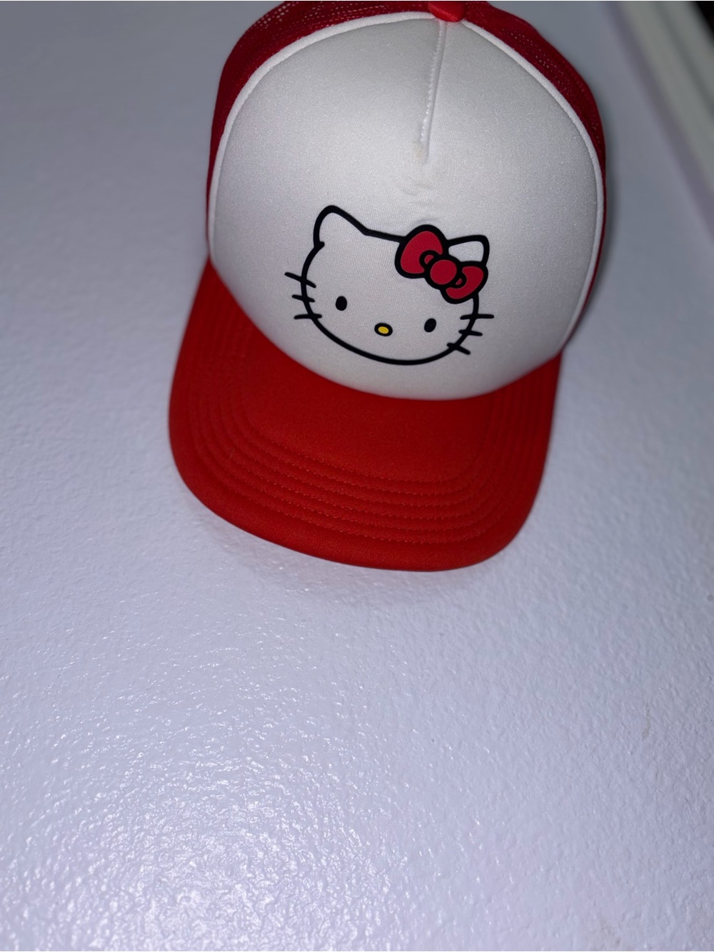 Hello Kitty Red and White Kids Cap with Bow Graphic